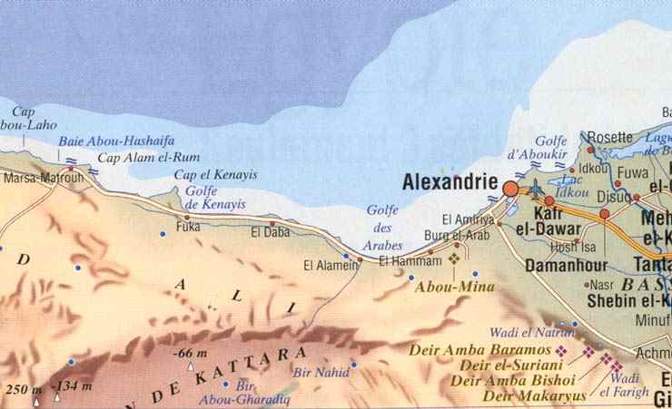 la carte d' El Alamein